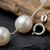 Bracelet 3 Perles de Culture- Diamètre 7-8 mm Blanc- Argent