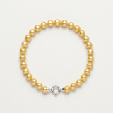 Bracelet NOELYSE | Or Blanc & Perles Dorées