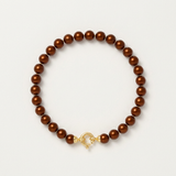 Bracelet NOELYSE | Or Jaune & Perles Chocolats