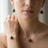 Parure Chocolat — Collier, Boucles & Bracelet