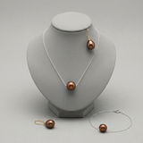 Parure Chocolat — Collier, Boucles & Bracelet