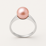 Bague IRINA | Or Blanc & Perle de Culture Rose - 8/9mm