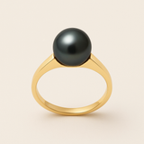 Bague IRINA | Or Jaune & Perle de Culture Black Tahiti - 8/9mm