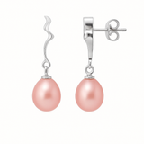 Boucles d'Oreilles TAHORA | Argent & Perles de Culture Roses