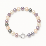 Bracelet NOELYSE | Argent & Perles Multicolores | 6/7 mm | Fermoir Anneau