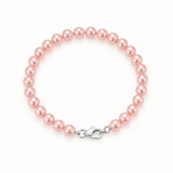Bracelet NOELYSE | Argent & Perles Roses | 5/6 mm | Fermoir Mousqueton