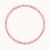 Collier en argent 925 avec perles roses rondes 5/6 mm et fermoir mousqueton argenté.