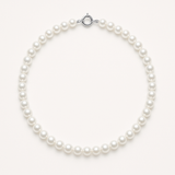 Collier NOELYSE | Argent & Perles Blanches | 6/7 mm | Fermoir Mousqueton