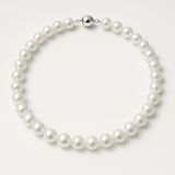 Collier NOELYSE | Argent & Perles Blanches | 9/10 mm | Fermoir Boule