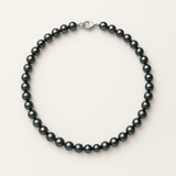 Collier NOELYSE | Argent & Perles Noires | 6/7 mm | Fermoir Mousqueton