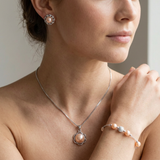 Parure Rose — Collier, Boucles & Bracelet
