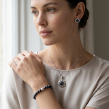 Parure Black Tahiti — Collier, Boucles & Bracelet