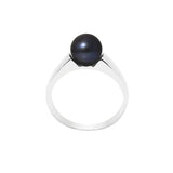 Bague IRINA | Or Blanc & Perle de Culture Black Tahiti - 8/9mm