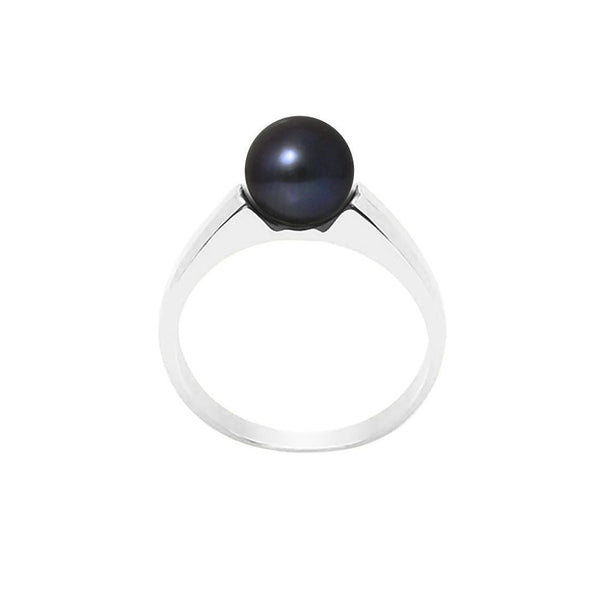 Bague IRINA | Or Blanc & Perle de Culture Black Tahiti - 8/9mm