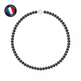 Collier NOELYSE | Argent & Perle de Culture Noires - 7/8 mm