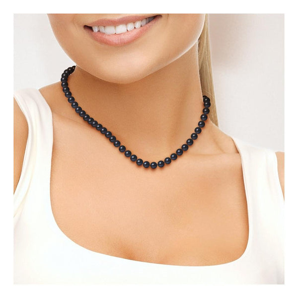 Collier NOELYSE | Argent & Perle de Culture Noires - 7/8 mm