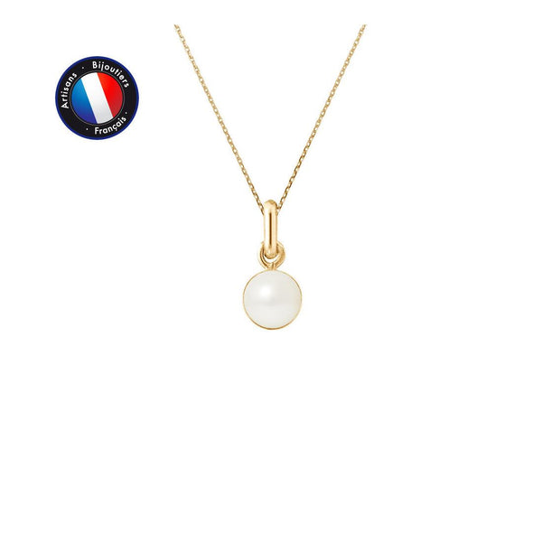 Pendentif Perle d'eau douce Blanche Or Jaune | Tara