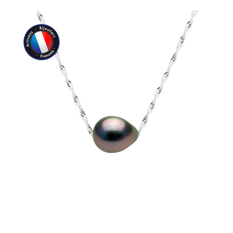 Collier ASHLEY | Or Blanc & Perle de Tahiti