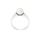 Bague IRINA | Or Blanc & Perle de Culture Blanche - 7/8mm