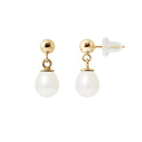 Boucles d'oreilles ABI | Or Jaune & Perles de Cultures Blanches