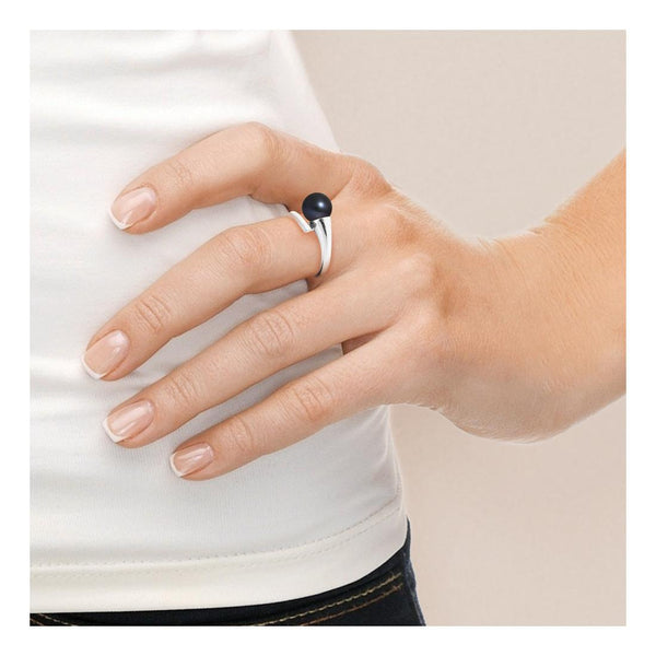 Bague SERENITY | Or Blanc & Perles de Culture Black Tahiti