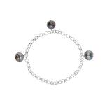 Bracelet Femme 001 - 3 Perles de Tahiti 9-10mm