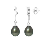 Boucles d'Oreilles- Perles de Tahiti 9-10 mm- Argent