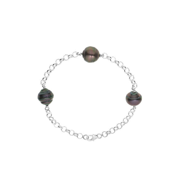 Bracelet- Perles de Culture de Tahiti- Diamètre 9-10 mm- Bijou Femme