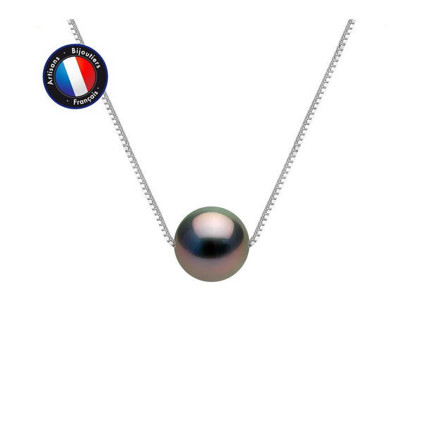 Collier- Perle de Tahiti- Ronde 9-10 mm- Bijou Femme