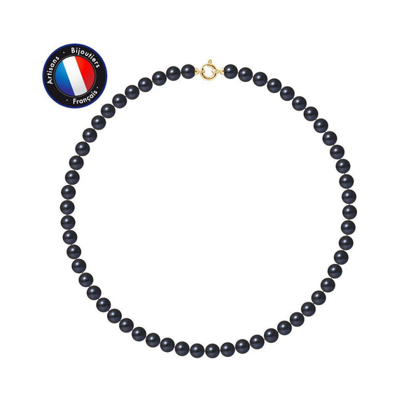 Collier Or Jaune en Perles de Culture Black Tahiti 8-8 mm