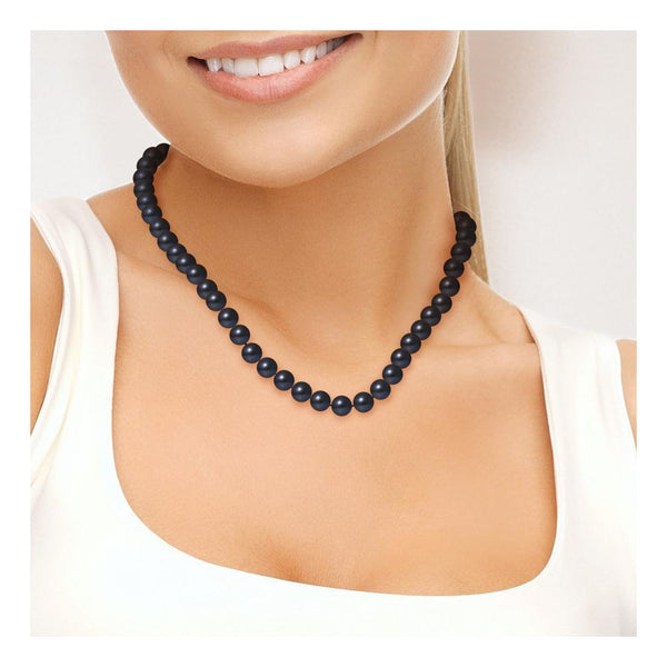 Collier NOELYSE | Or Jaune & Perles Noires | 8/9 mm