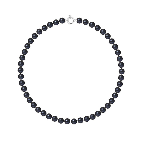 Collier Perles de Cutlure- Diamètre 8-9 mm Black Tahiti- Bijou Femme