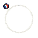 Collier NOELYSE | Argent & Perles Blanches | 8/9 mm | Fermoir Boule