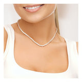 Collier NOELYSE | Argent & Perles Blanches | 5/6 mm | Fermoir Boule