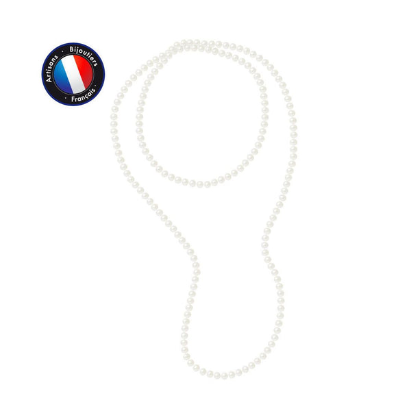 Sautoir en Perles de Culture Blanches 7/8mm