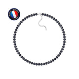 Collier en perles Black Tahiti Semi Rondes 6-7mm - Fermoir Anneau Ressort Réglable