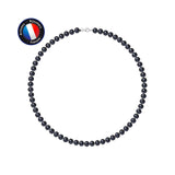 Collier en perles Black Tahiti Semi Rondes 6-7mm - Fermoir Mousqueton