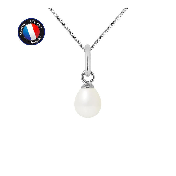 Pendentif ORÉA | Or Blanc & Perle de Culture Blanche 5-6 mm