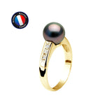 Bague ARIANE | Or Jaune, Diamants & Perle de Tahiti