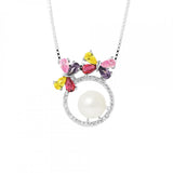 Collier FLOWERS | Argent & Perle de Culture Blanche 9/10mm