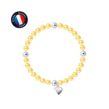 Bracelet Coeur Porte Bonheur - Perle d'Eau Douce Dorée