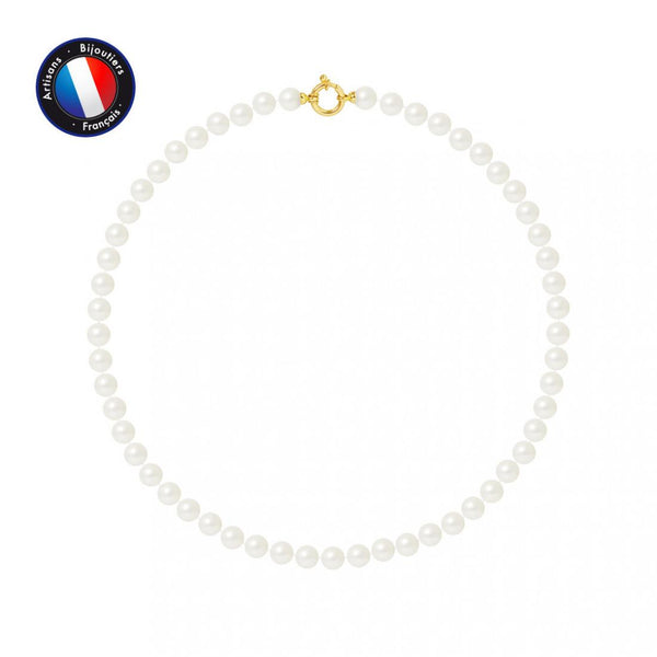 Collier NOELYSE | Or Jaune & Perles Blanches | 7/8 mm