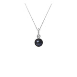 Collier- Perle de Culture- Diamètre 6-7  mm  Black Tahiti- Argent