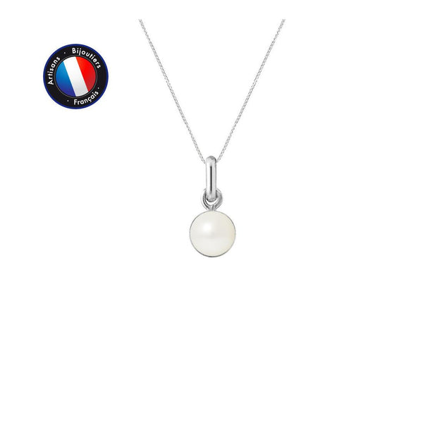 Pendentif ORÉA | Or Blanc & Perle de Culture Blanche 6-7 mm