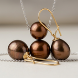 Parure Chocolat — Collier, Boucles & Bracelet