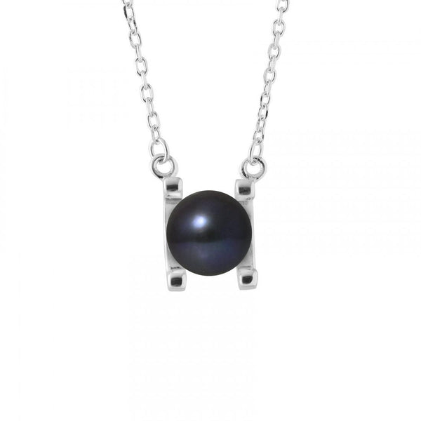 Collier 2C | Argent & Perle de Culture Black Tahiti