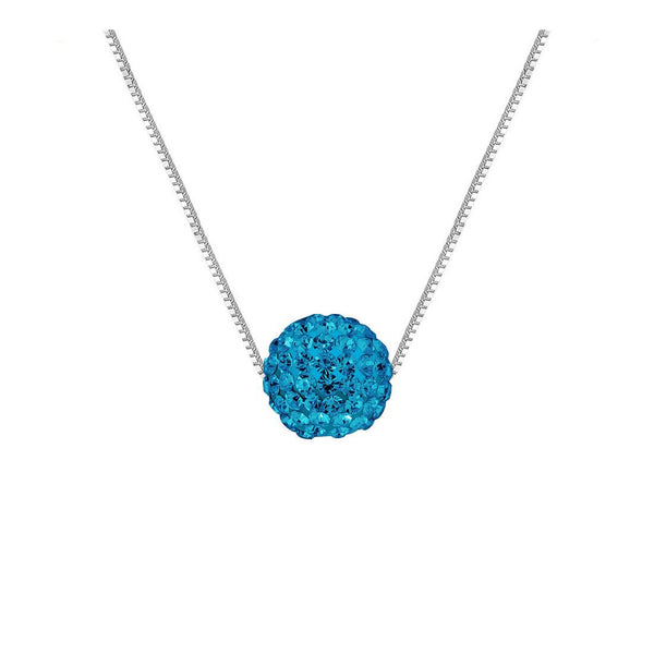 Collier Argent 925 Millièmes orné de Cristal Bleu