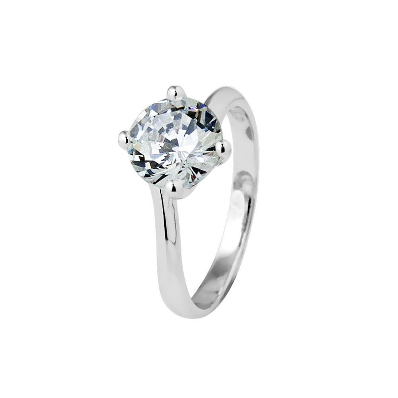 Bague Solitaire serti de 4 Griffes Oxydes de Zirconium Blancs