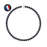 Collier- Perle d'Eau Douce- Semi Ronde 8-9 mm Black Tahiti