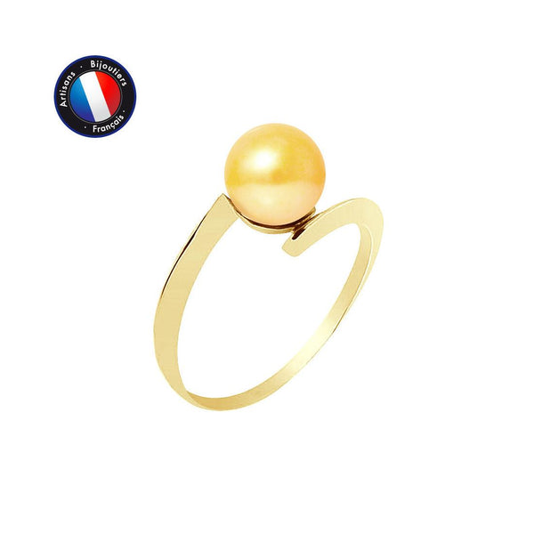 Bague ZIGZAG | Or Jaune & Perle de Culture Dorée